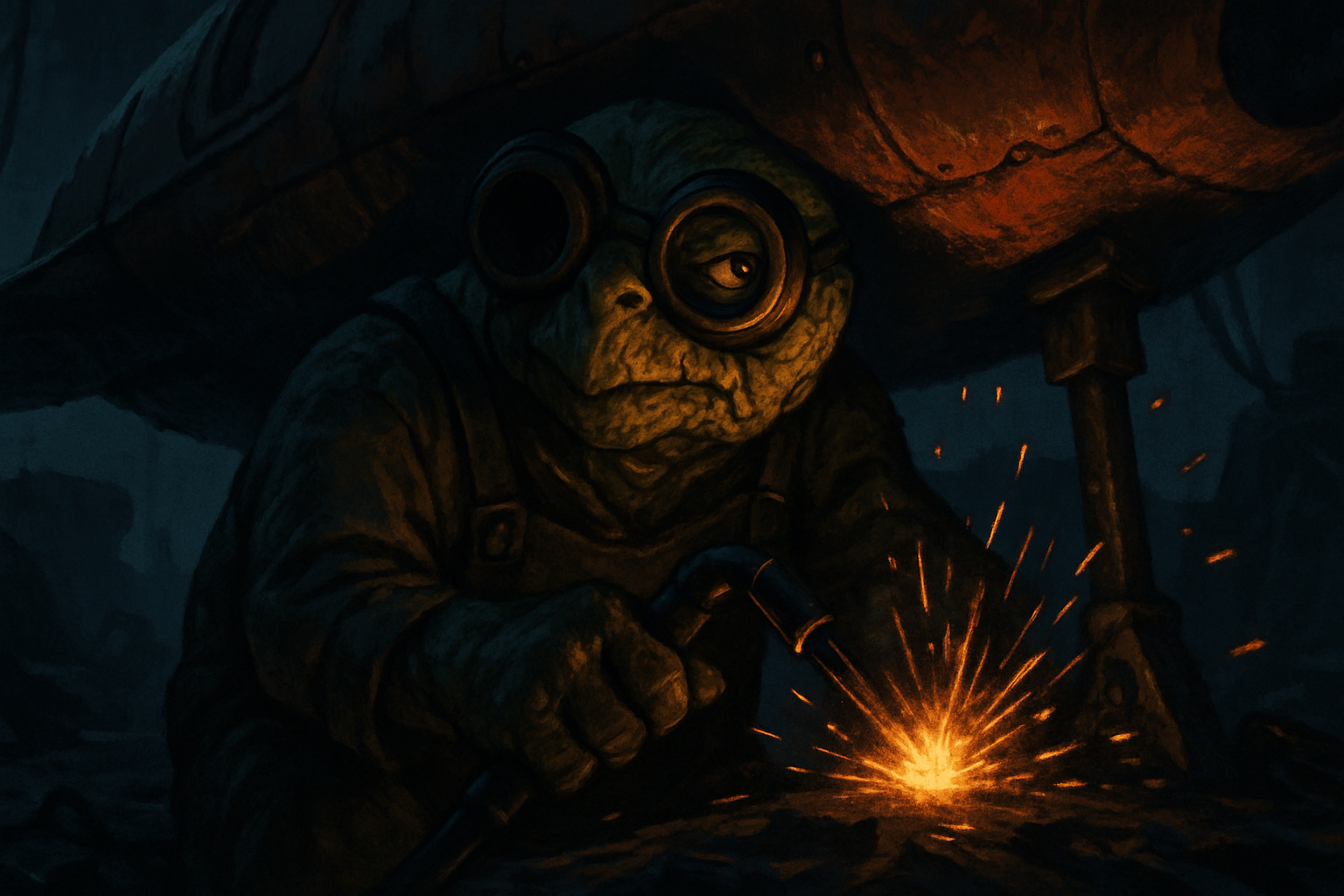 Mr. Brindles, the tortoise mechanic